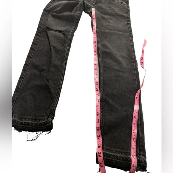 Free People Faded Black Distressed Ripped Jeans with Raw Hems NWT - Picture 5 of 10
